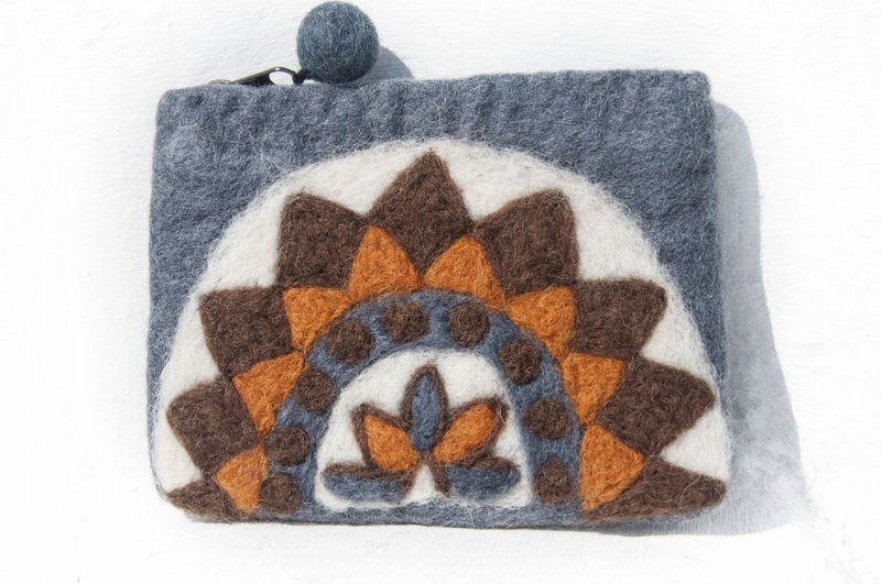 悠游卡套 钞票包羊毛毡手机袋/羊毛毡收纳袋/零钱包/悠游卡套/羊毛毡钱包 圣诞礼物 情人节礼物 交换礼物 生日礼-曼陀罗 - 化妆包/杂物包 - 羊毛 多色