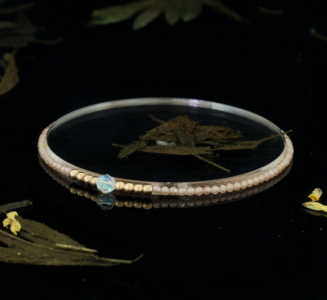 轻奢风 香槟锆石 14KGF Swarovski 水晶手链 - 手链/手环 - 宝石 