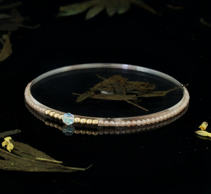 轻奢风 香槟锆石 14KGF Swarovski 水晶手链 - 手链/手环 - 宝石 