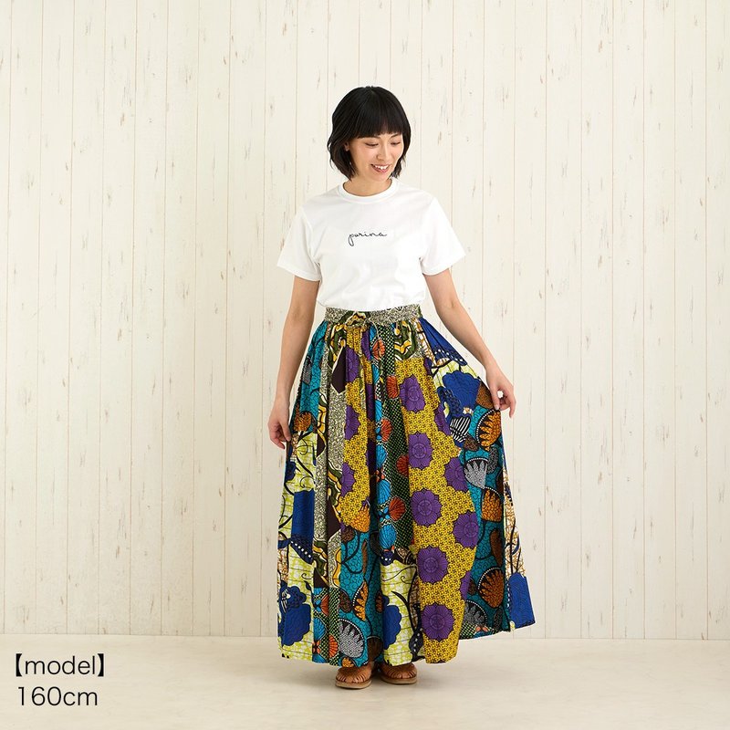 【预订】彩色印花拼布裙 - 裙子 - 棉．麻 多色