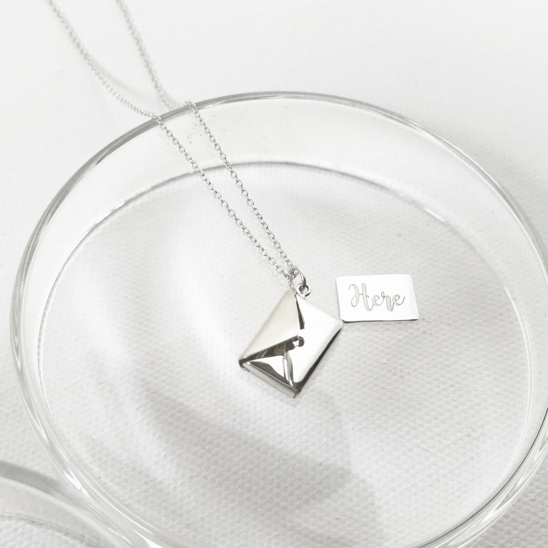Letter to Her/ Him/ Yourself Necklace 小信封项链 | Personalize Gift 定制礼物 - 项链 - 其他金属 银色