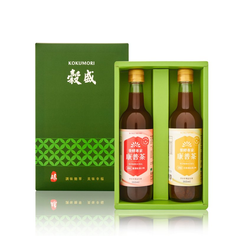 康普茶礼盒组合 蜜香红茶+百香果红茶 360ml各1瓶  母亲节 送礼 - 健康/养生 - 其他材质 绿色