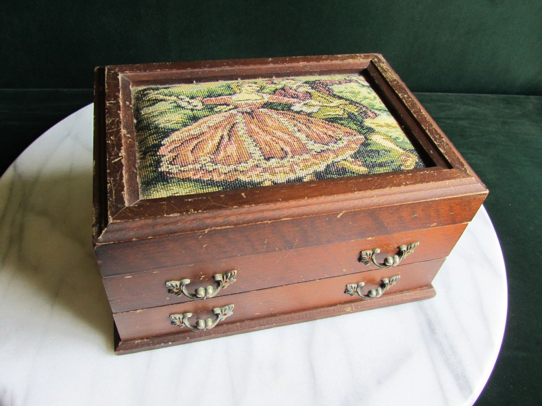 【老时光 OLD-TIME】早期台湾制二手木制珠宝盒 - 收纳用品 - 其他材质 
