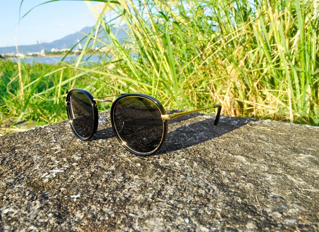 太阳眼镜 偏光│复古中金款圆框│黑色框│抗UV400│2is PittD - 墨镜 - 塑料 黑色