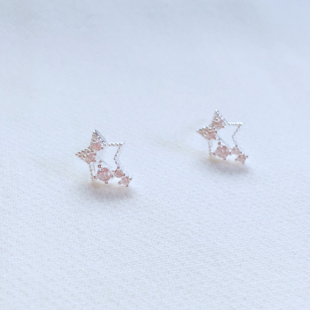 流星雨 S925纯银耳环 抗过敏 - 耳环/耳夹 - 纯银 银色