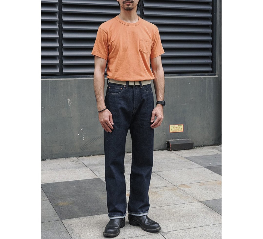 BRONSON 竹节棉口袋素 T 短袖上衣 圆筒织无接缝 TOMPINKS T-SHIRT - 男装上衣/T 恤 - 棉 