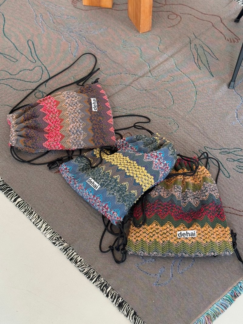 多色束绳后背包 - 后背包/双肩包 - 棉．麻 多色