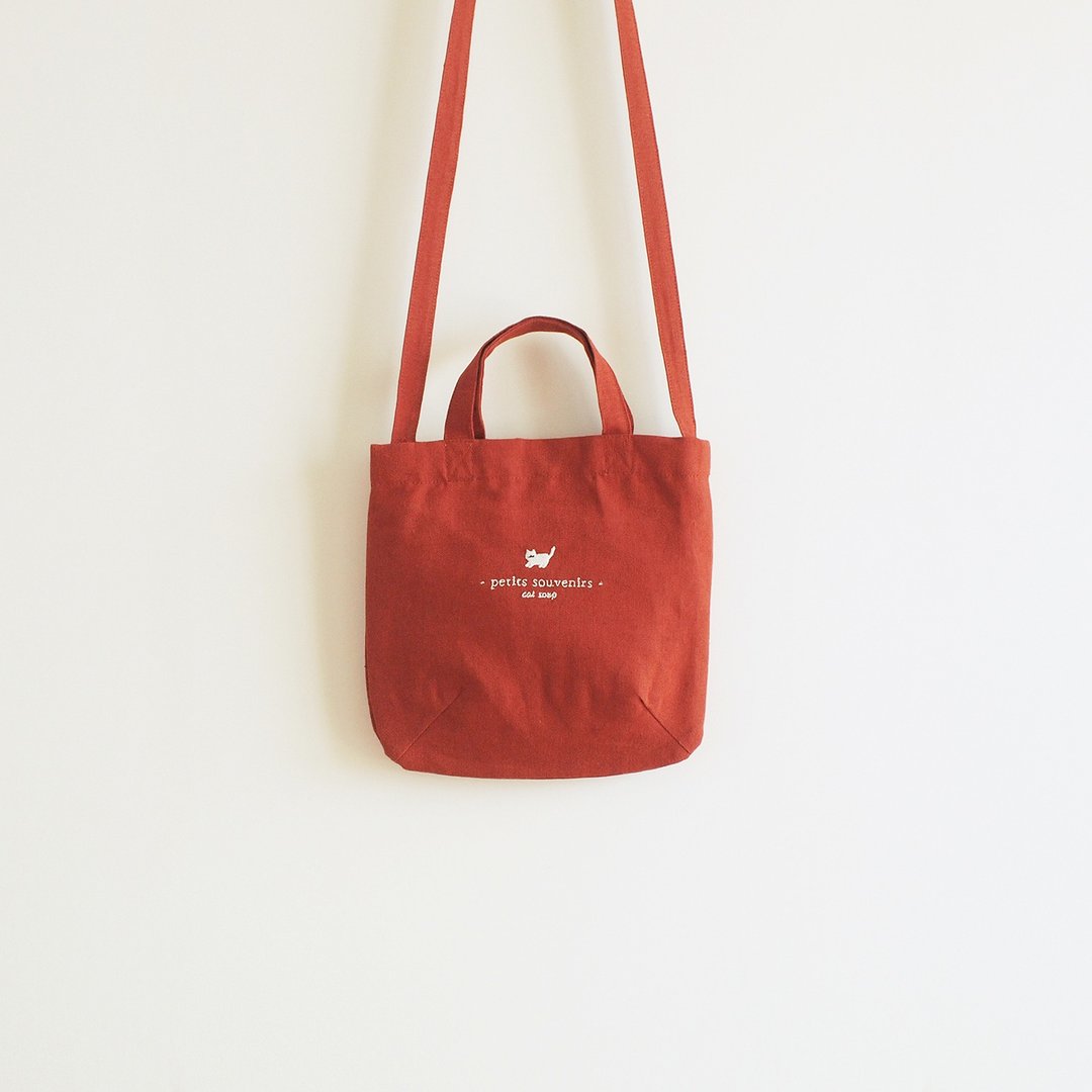 mini linen tote bag : red - 侧背包/斜挎包 - 棉．麻 红色