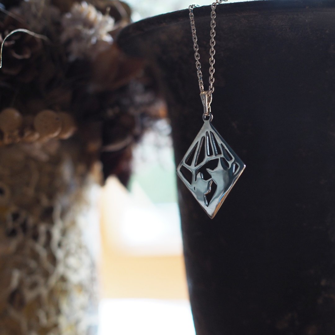 Two cat pendants waiting for their return - 项链 - 纯银 银色