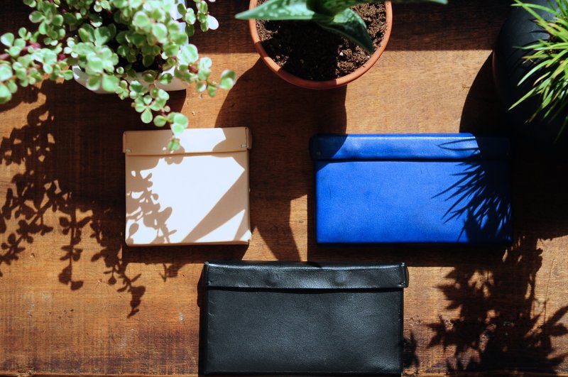 手缝皮革盒形长银包 长夹 皮夹 - 皮夹/钱包 - 真皮 