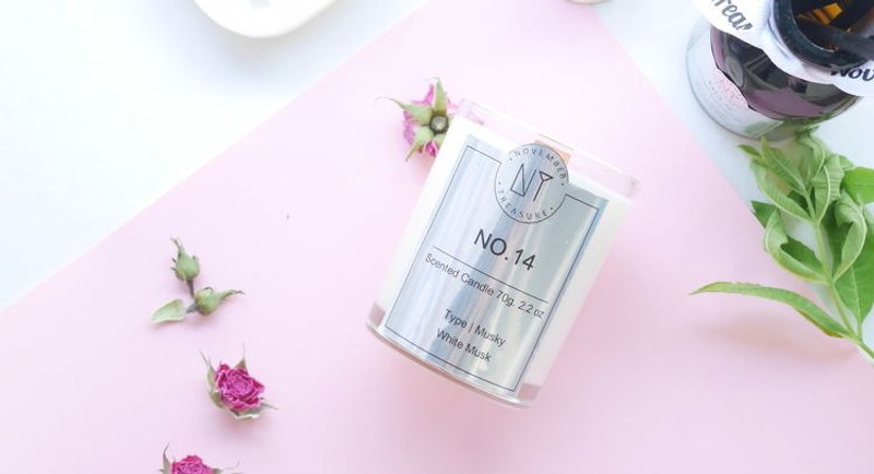 天然工艺香氛蜡烛 - 蜡烛/烛台 - 蜡 白色