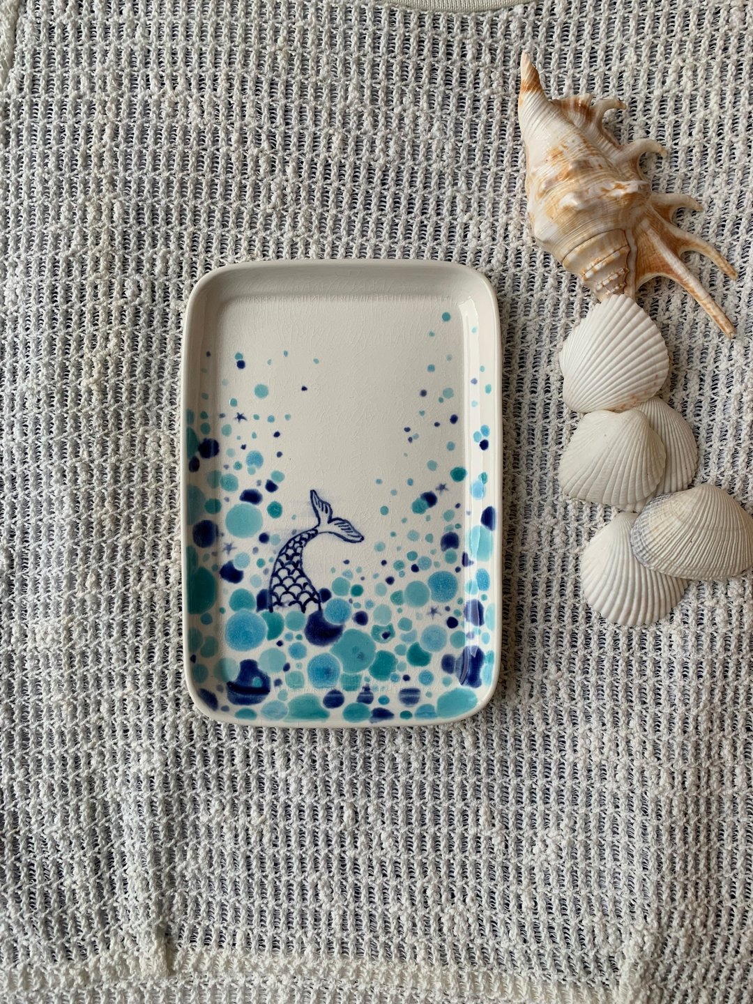 彩绘海洋鱼尾长方盘/饰品盘 - 盘子/餐盘/盘架 - 瓷 