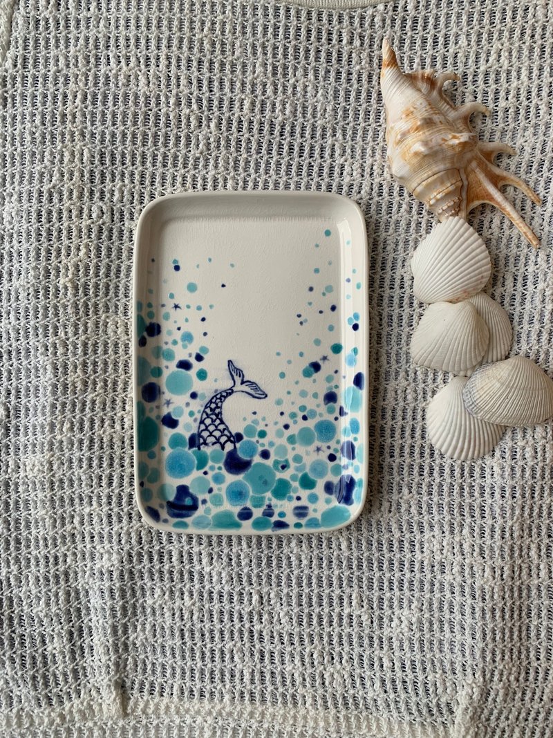 彩绘海洋鱼尾长方盘/饰品盘 - 盘子/餐盘/盘架 - 瓷 