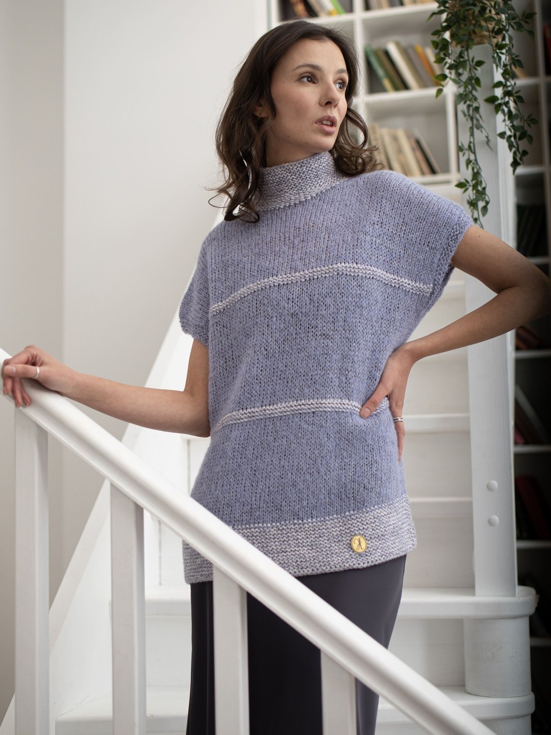Women knitted vest. Hand knitting. Handmade. Mint colour. Limitted Collection. - 女装背心 - 其他材质 紫色