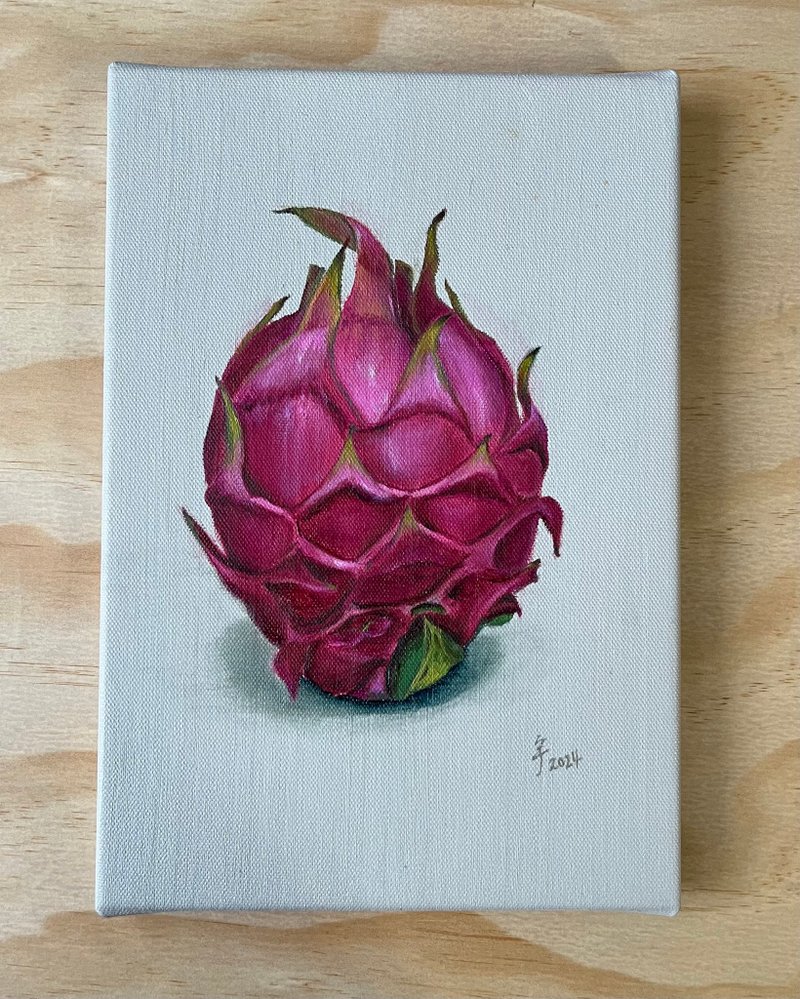 原创油画 | 无框 | 水果系列_火龙果 - 海报/装饰画/版画 - 棉．麻 