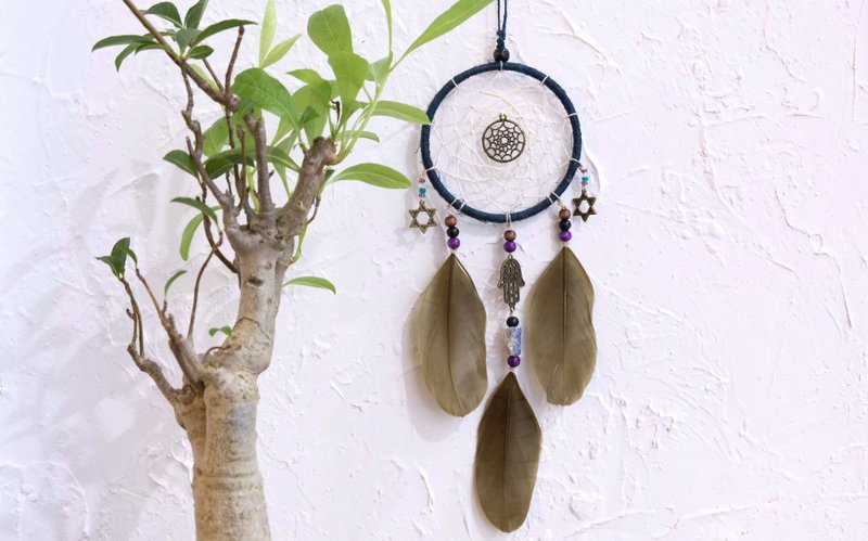 捕梦网挂饰 - 青金石 / 法蒂玛之手吊饰 - 摆饰 - 棉．麻 蓝色