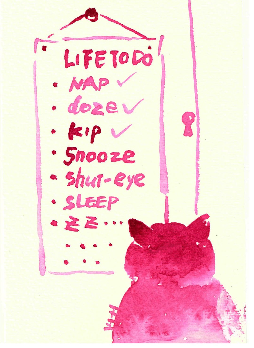Lazy Cat Talk. 水彩画 原作 我是大懒猫 明信片  Watercolor, Who Cares?1 - 海报/装饰画/版画 - 纸 