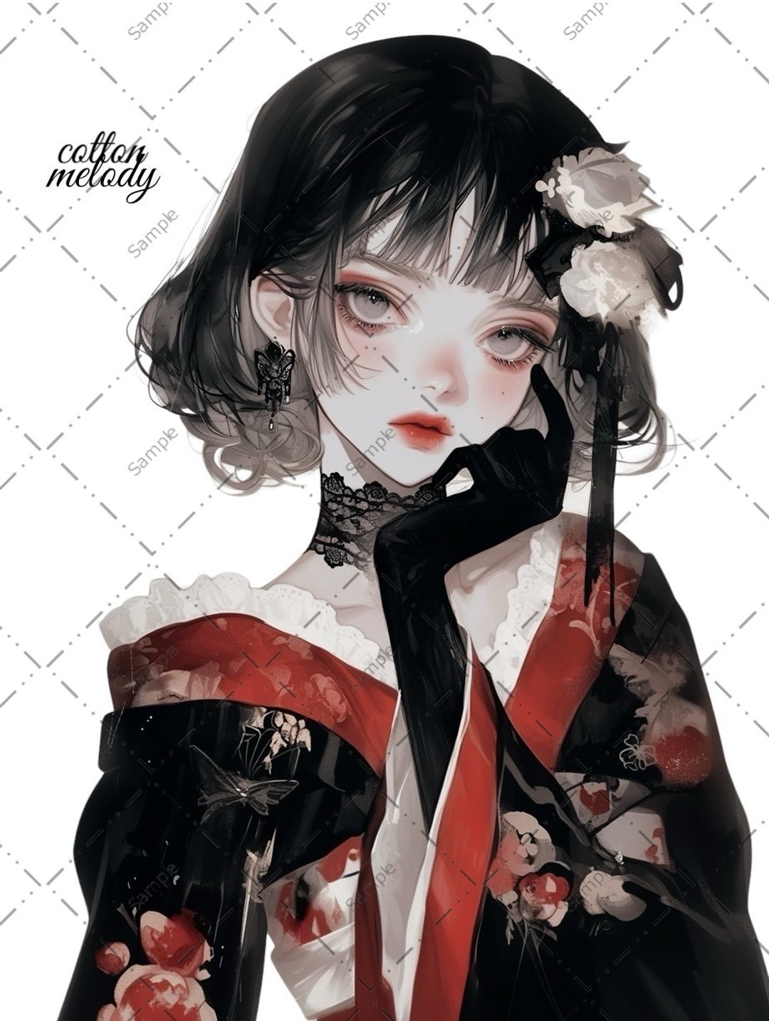 original sticker no.1475 人物贴纸 原创贴纸 人物贴纸 女孩贴纸 原创人物贴纸 - 贴纸 - 纸 