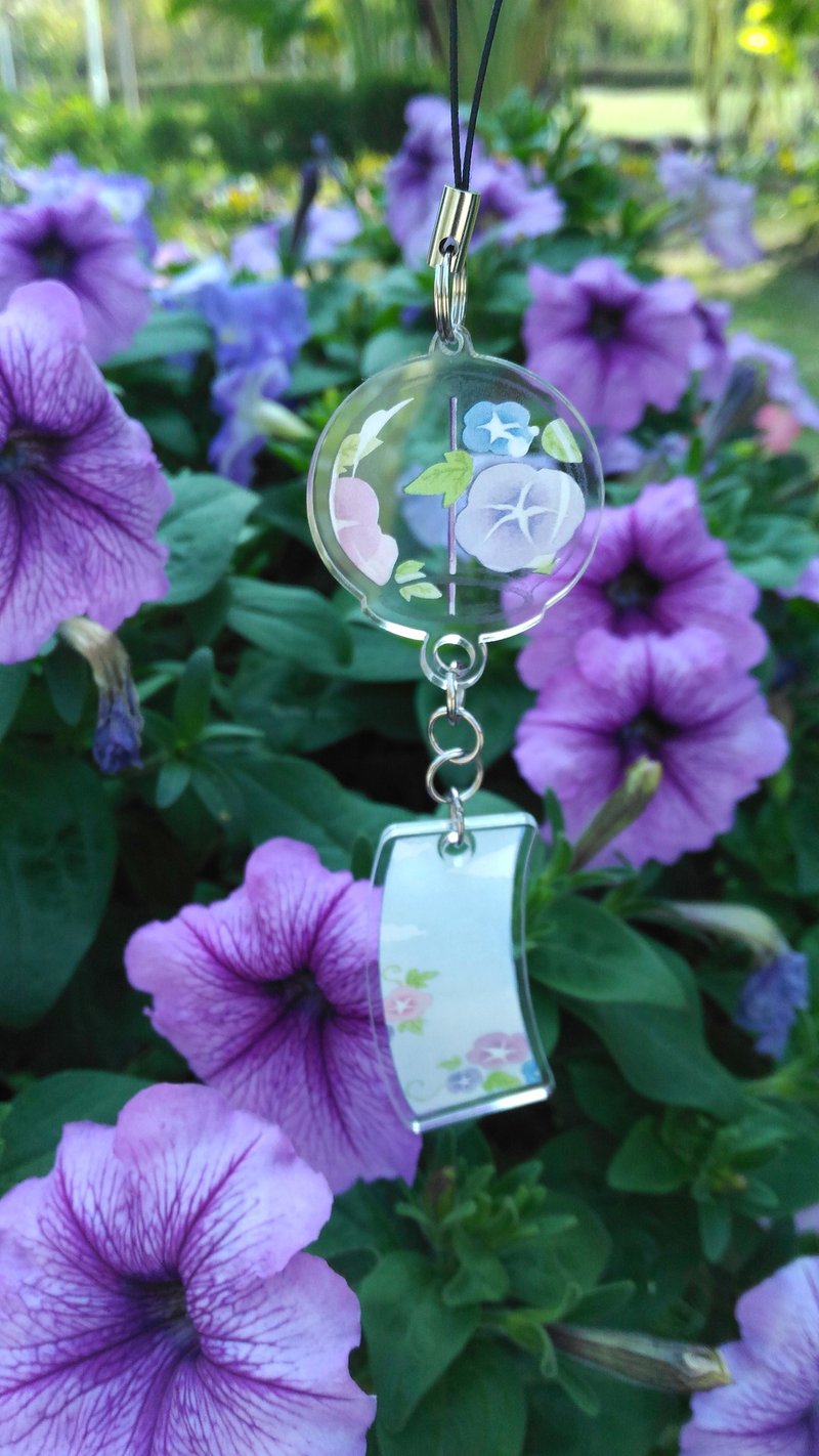 牵牛花风铃压克力吊饰 - 钥匙链/钥匙包 - 压克力 透明