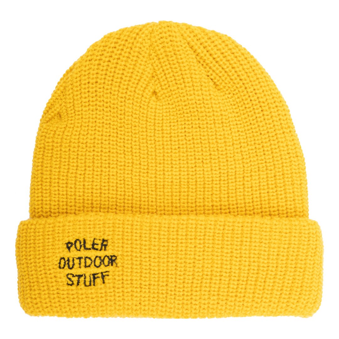 POLER FANCYMAN BEANIE 反折毛帽 金黄色 - 帽子 - 其他材质 黄色