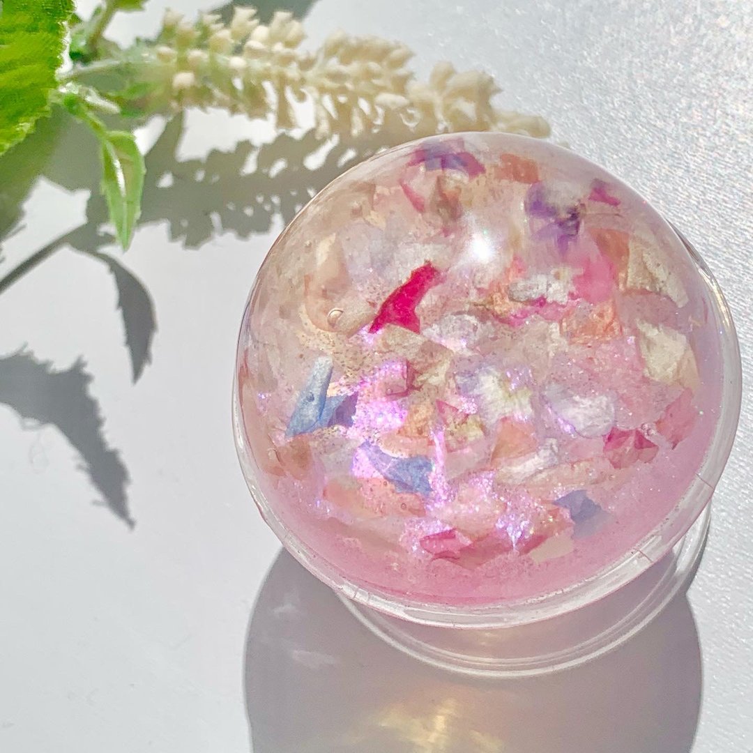 Colorful Pressed Flower Smartphone Grip Pink - 其他 - 树脂 粉红色
