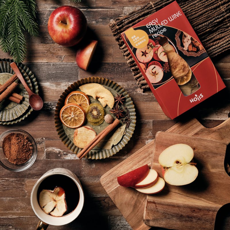 【圣诞礼盒】派对款热红酒香料包4入组(水蜜桃/黄柠檬/草莓/桂花) - 茶 - 其他材质 绿色