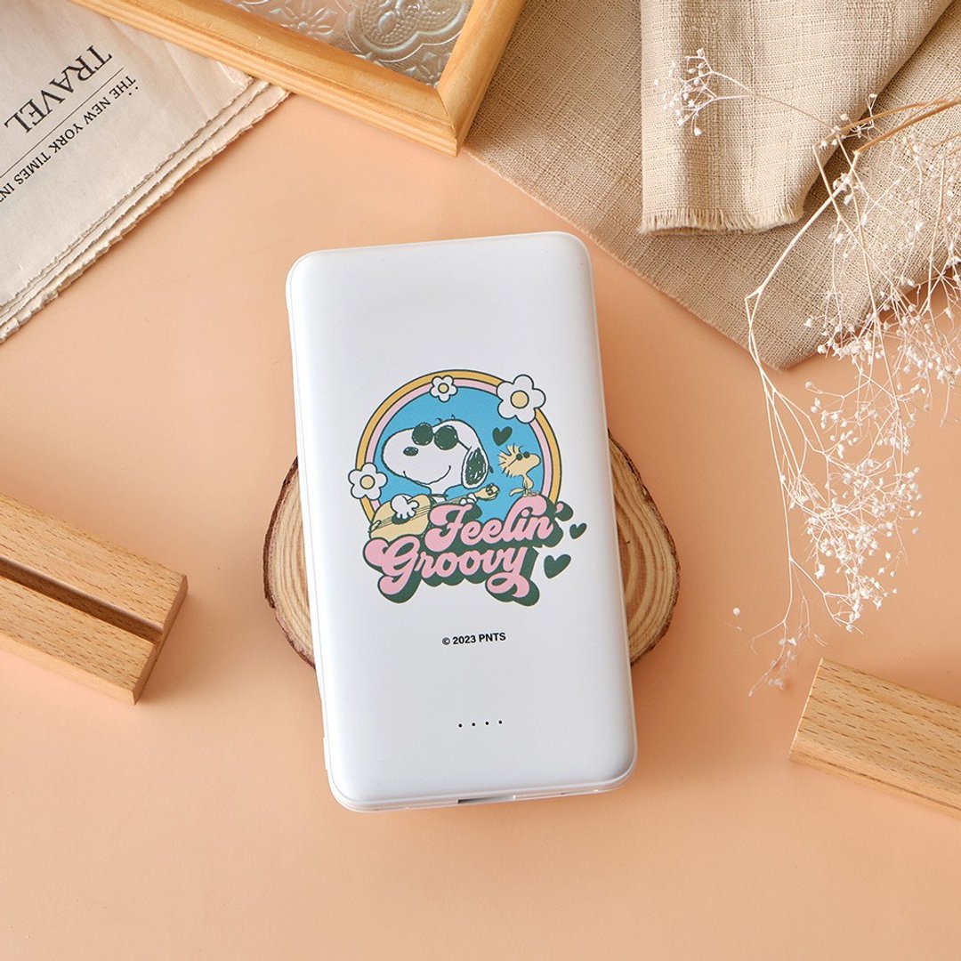 SNOOPY史努比 花漾度假双线快充10000mAh行动电源 - 充电宝/传输线 - 塑料 白色