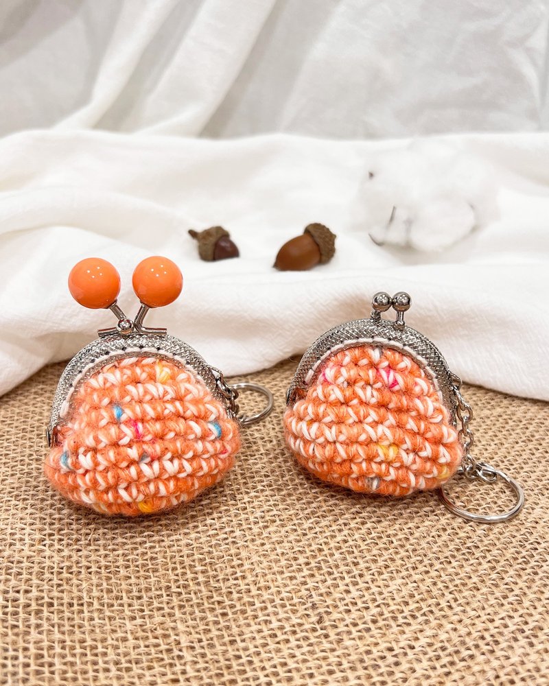 【迷你口金包】糖果橘-经典款&限定款 钥匙圈/吊饰 - 零钱包 - 羊毛 