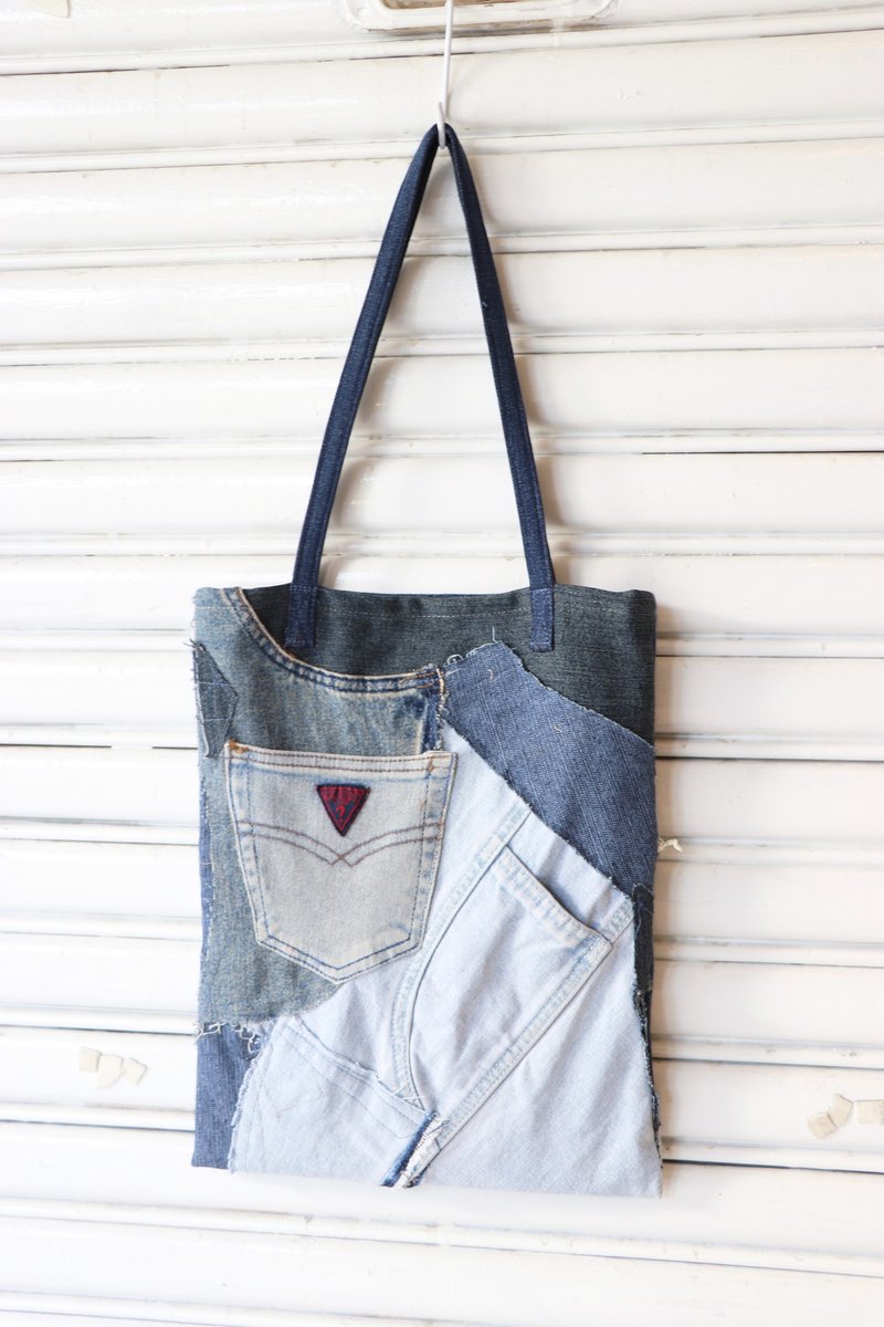 玩布丹宁托特包-不挑款出货 - 侧背包/斜挎包 - 棉．麻 