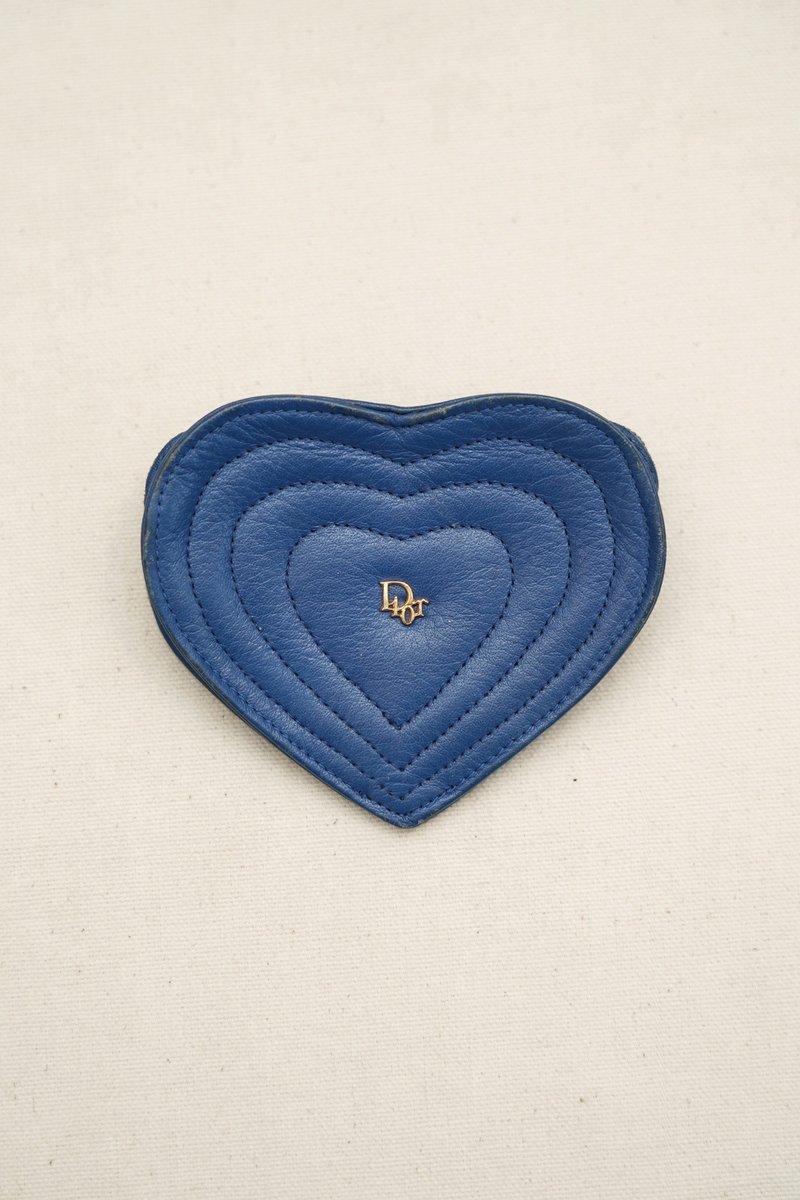 A ROOM MODEL - Dior宝蓝爱心零钱包 - 零钱包 - 真皮 蓝色