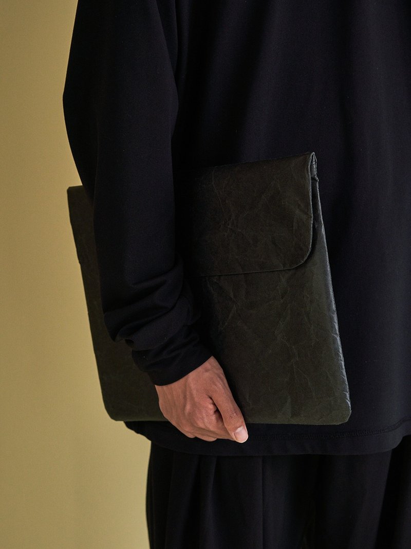 環保可水洗和紙 超輕防水筆電包 信封式 MacBook內膽包 水墨黑 - 电脑配件 - 纸 黑色