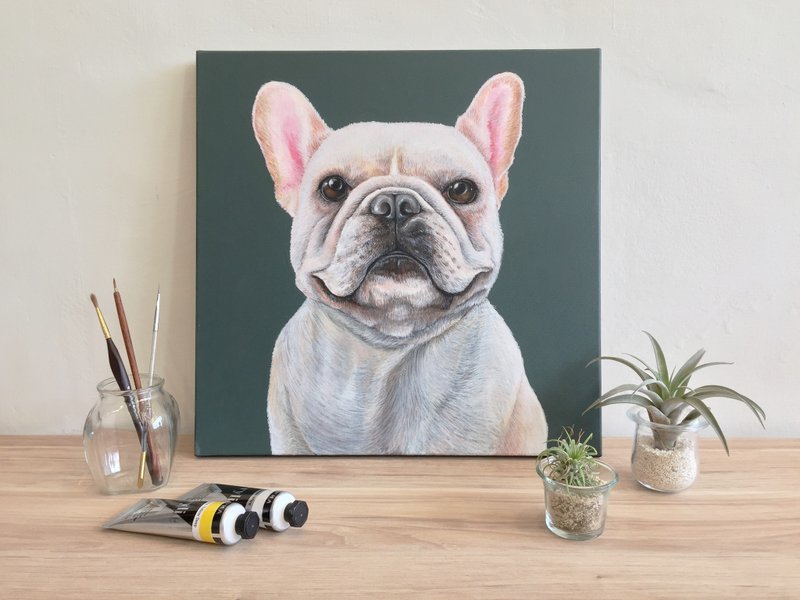 【宠物肖像画】/ 定制 / 无框画 / 压克力 / 正方形 / 单只 - 订制画像 - 其他材质 白色