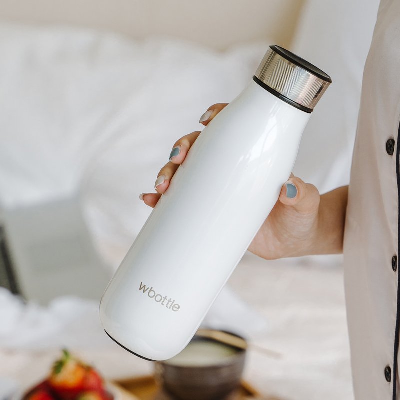 01LIV x wbottle 500ml不锈钢双层真空茶滤防漏保温瓶环保杯白色 - 保温瓶/保温杯 - 环保材料 白色