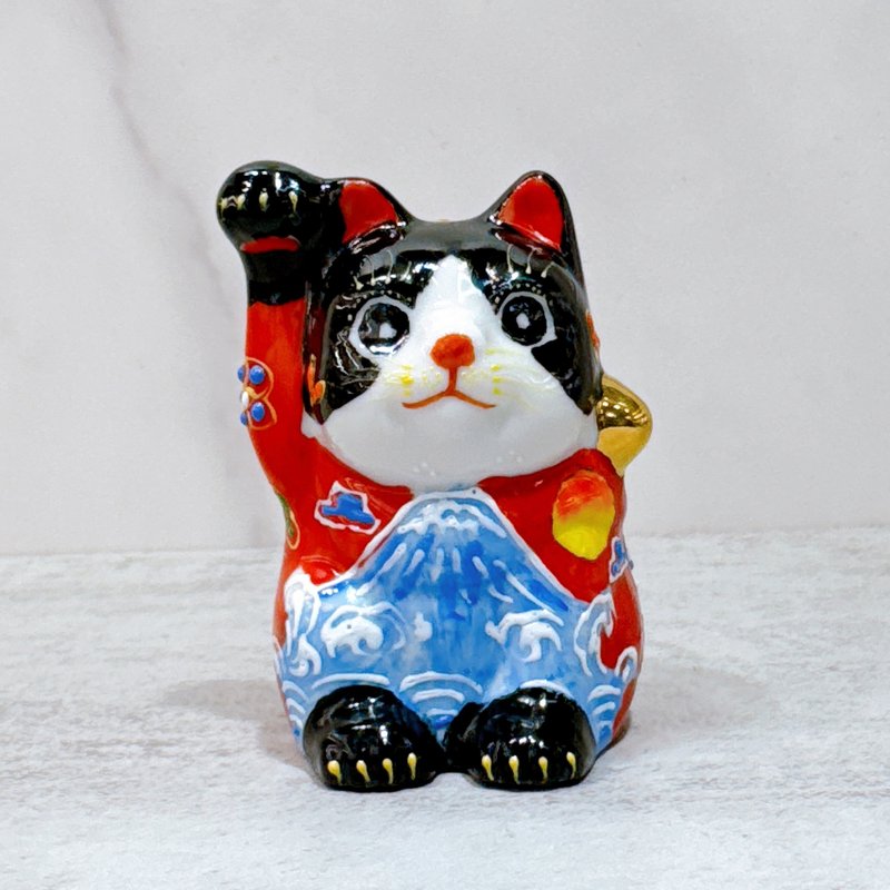 【旭富招财】日本九谷烧招财猫 | 太阳富士 右 - 摆饰 - 瓷 多色