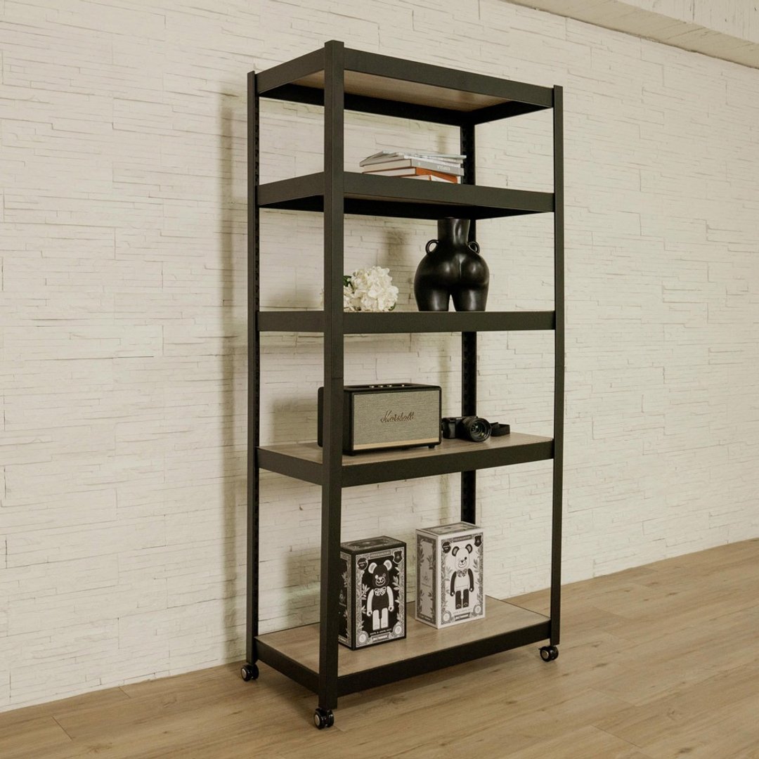 【ikloo 宜酷屋】工业风五层木板角钢架91x46x183CM v - 置物架/篮子 - 其他材质 