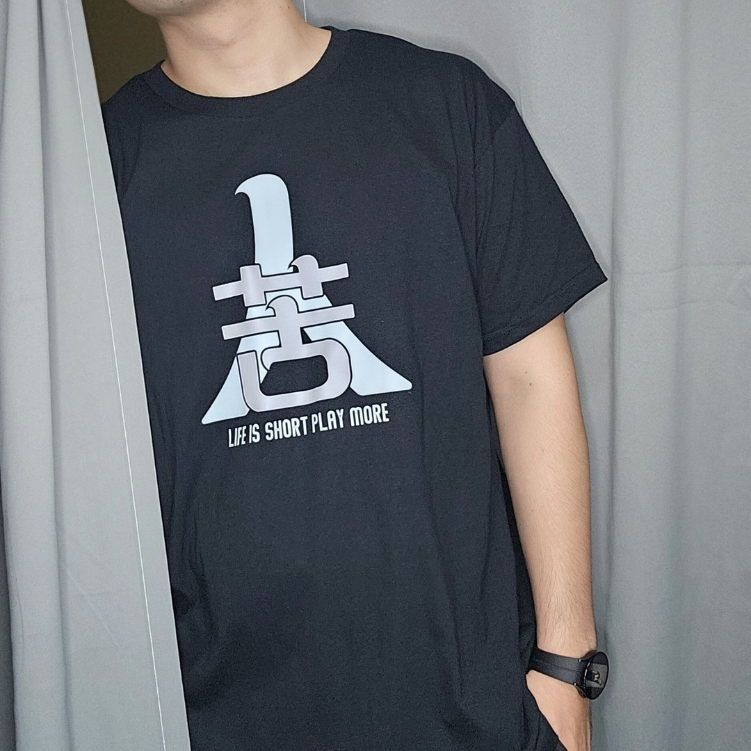 人生苦短 - T-Shirt - 男装上衣/T 恤 - 棉 黑色