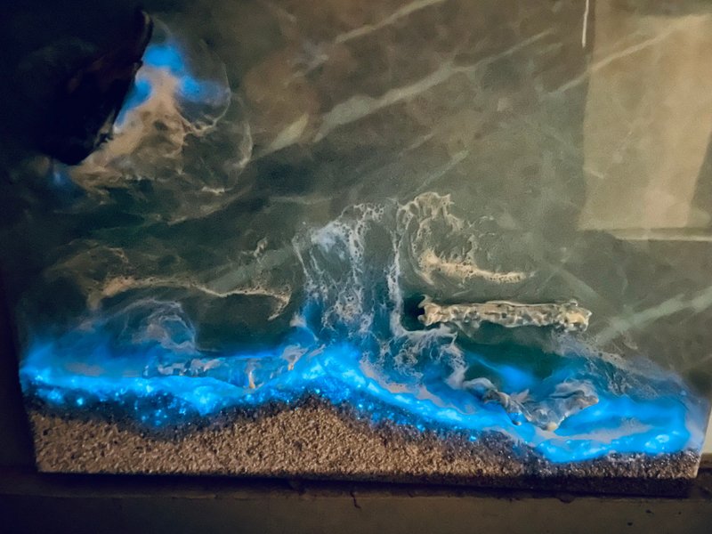 蓝眼泪立体海浪无框画 - 画框/相框 - 树脂 蓝色
