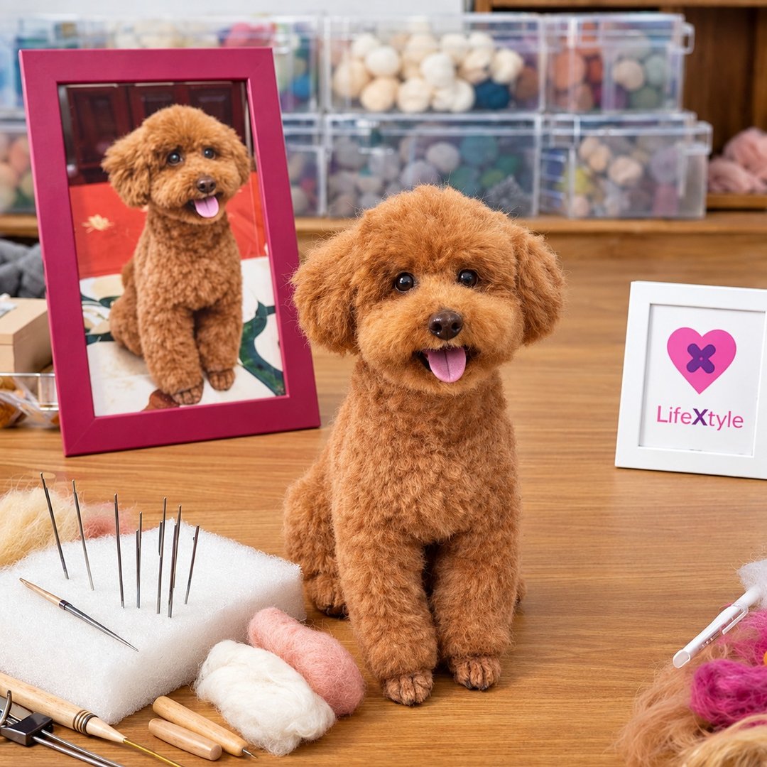 贵宾犬狗狗拟真羊毛毡模型 毛孩生日礼物 - 订制抱枕/饰品 - 羊毛 多色
