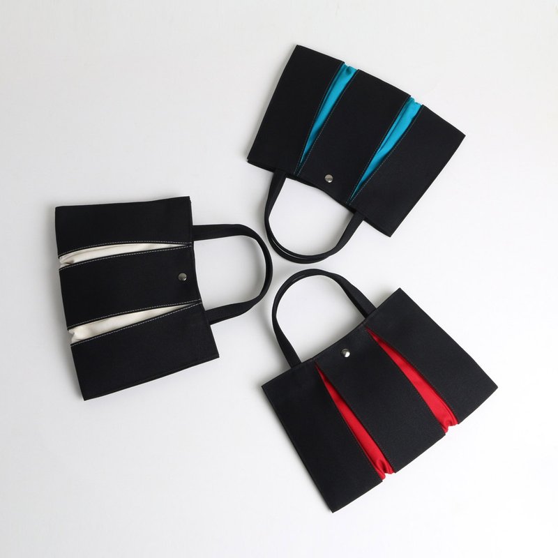 KOSHO ougi 帆布袋中袋礼物男女帆布棉日本制造京都轻质内衬带挂钩 - 手提包/手提袋 - 棉．麻 绿色