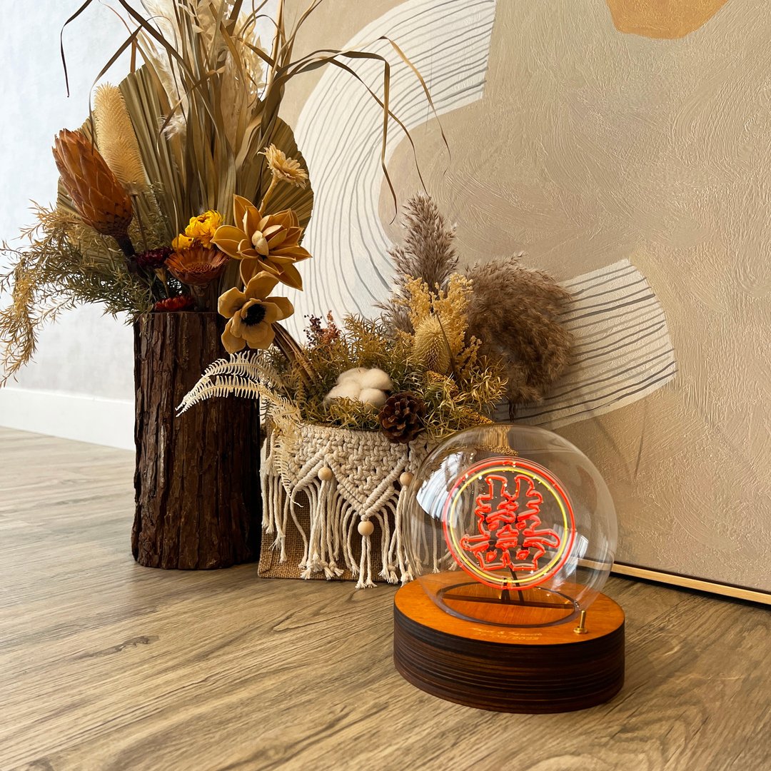 定制化礼物 (囍) 玻璃圆球灯- Led neon light 灯 字句 人像 - 灯具/灯饰 - 玻璃 多色