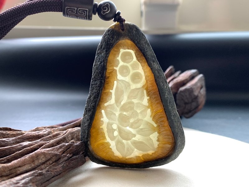 快速出货 免费开光 天然A货缅甸玉翡翠 巧雕 花开富贵 - 项链 - 玉石 多色