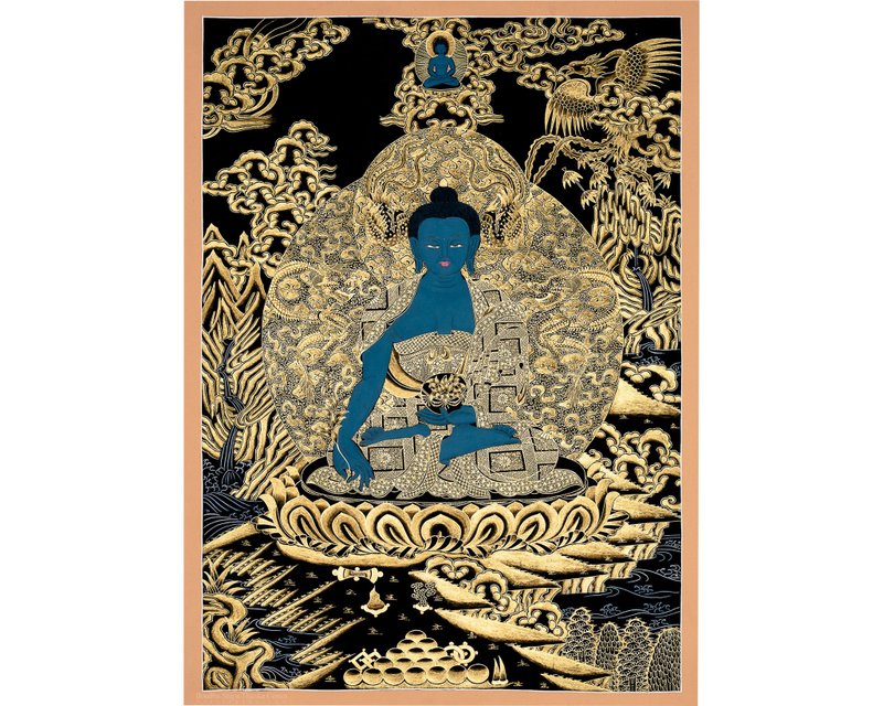 药师佛唐卡 健康与和平的祝福 - 墙贴/壁贴 - 其他材质 多色