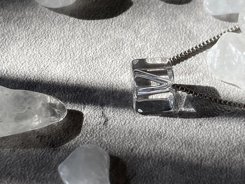 【白昼的永恒。方块白水晶项链】925银链、天然白水晶、夏季 - 锁骨链 - 其他材质 透明