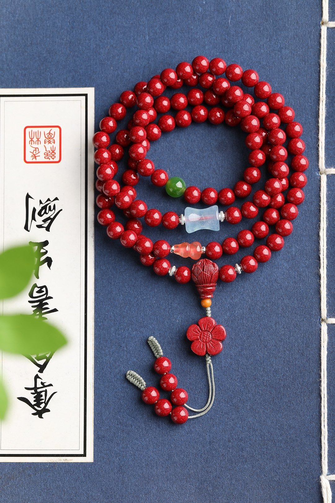 天然原矿朱砂精品紫金砂108颗佛珠手链 朱砂含量高达95%以上 - 手链/手环 - 宝石 