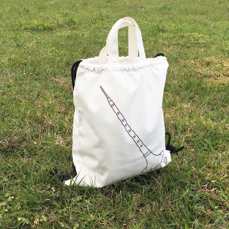 WD 乐器棉质背包 - 唢呐  现货+预购 - 束口袋双肩包 - 棉．麻 白色