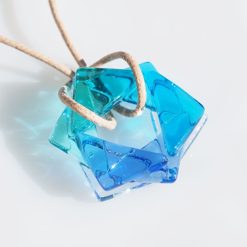 Konpeito Glass (Konpeito [Soda]) Necklace [Made to order] - 项链 - 玻璃 蓝色