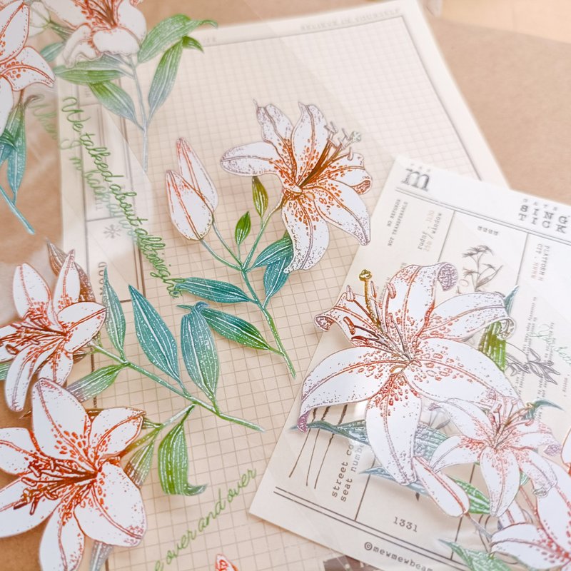 百合花香 / 裝飾膠帶 - 纸胶带 - 塑料 多色