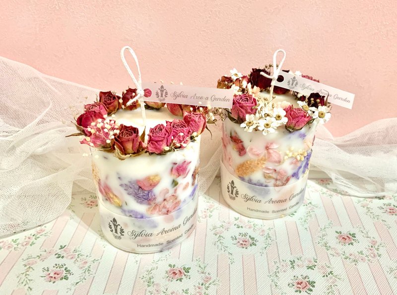 满满玫瑰干燥花香氛蜡烛  干燥花蜡烛 - 蜡烛/烛台 - 蜡 