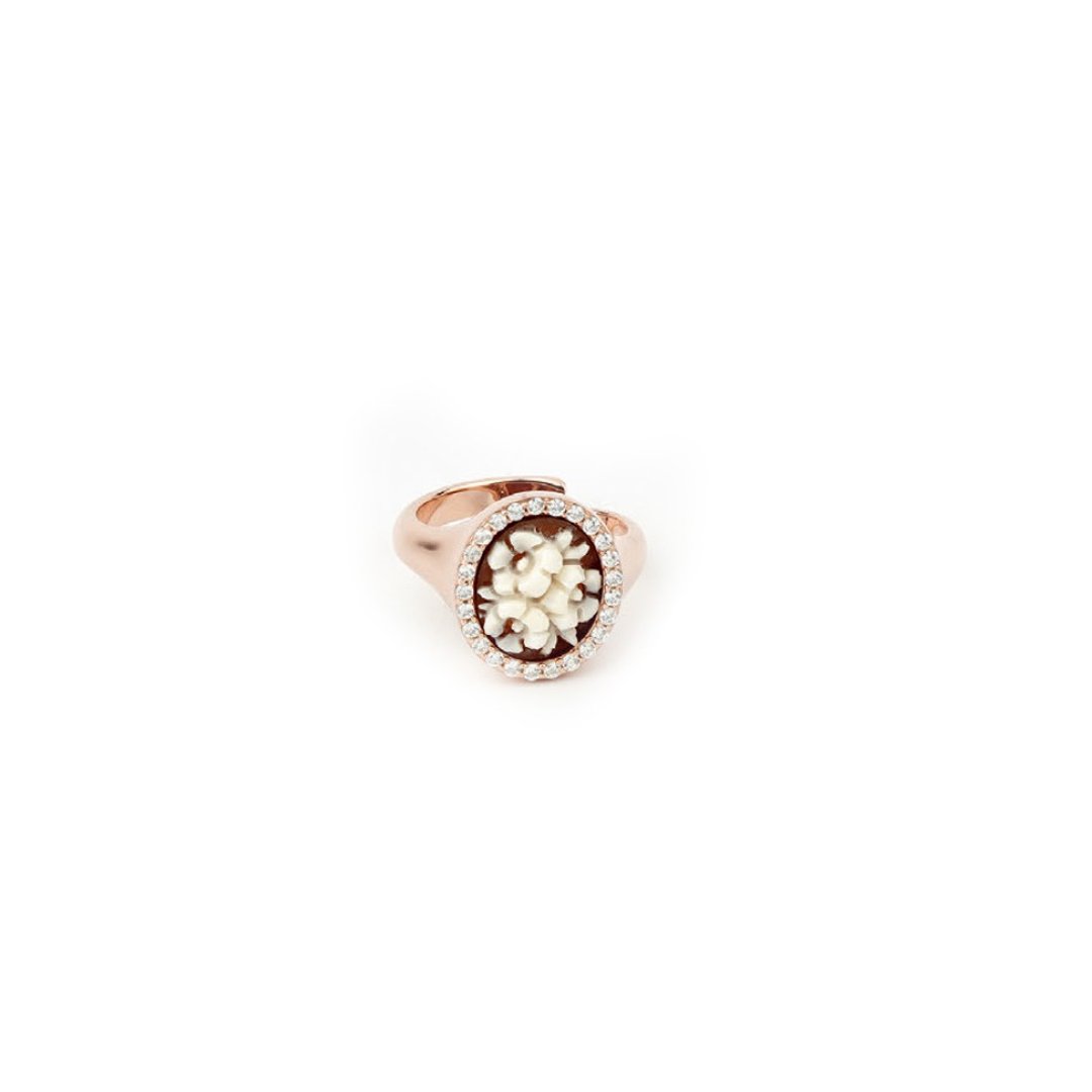 Cameo Italiano 意大利手工贝雕轻珠宝_CI_A57S_1R - 戒指 - 纯银 金色