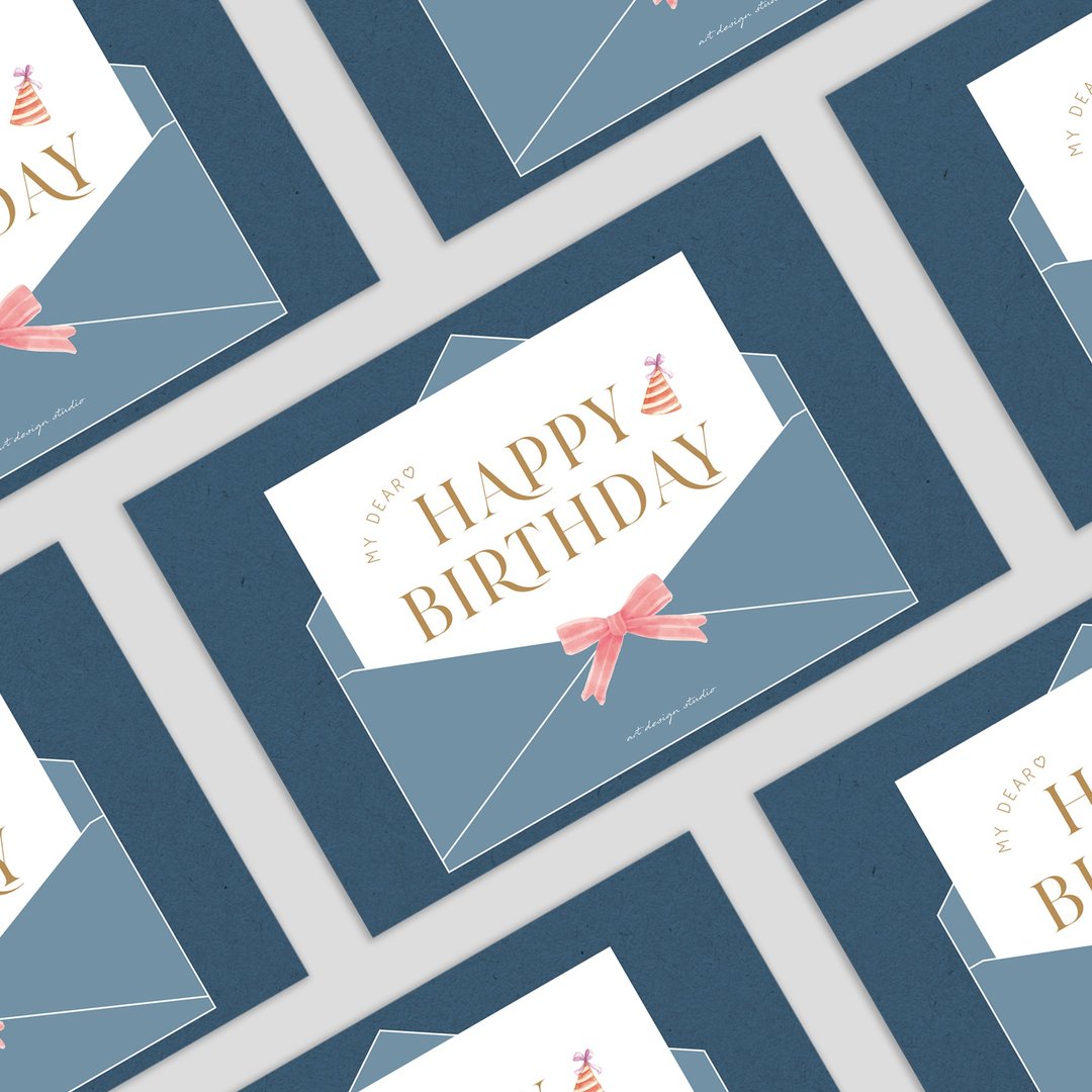 【万用卡片 | 祝福卡】 生日卡 简约文字 HAPPY BIRTHDAY (含信封 - 卡片/明信片 - 纸 白色